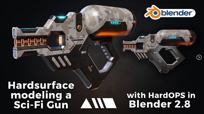 Artstation Hardsurface modeling a Sci Fi Gun with HardOPS in Blender 2 8