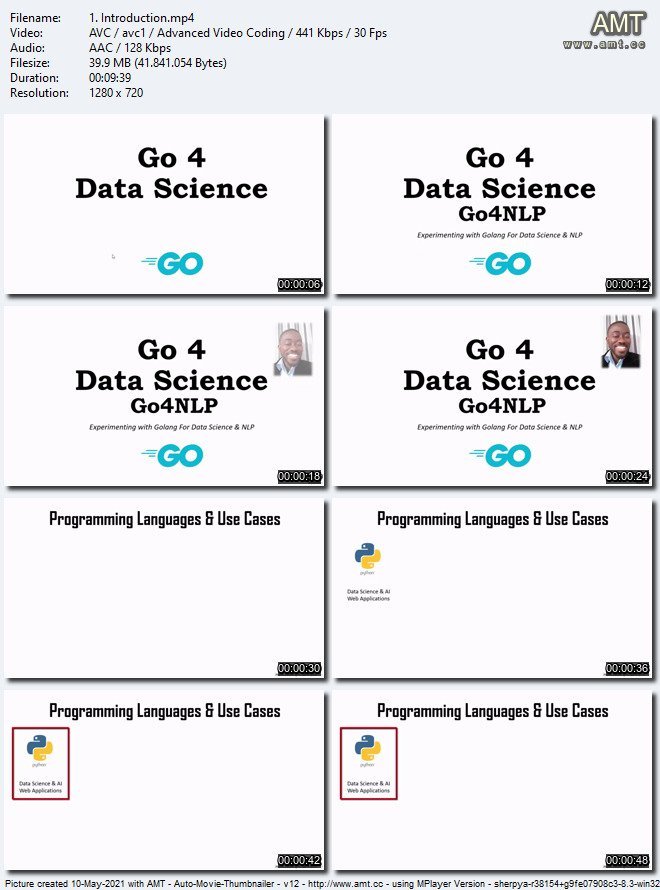 Go For Data Science and Natural Language Processing (Golang)