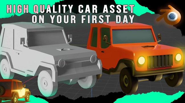 Skillshare Create a Realistic 3D Car Model on your First Day in Blender Modeling from low poly to high poly