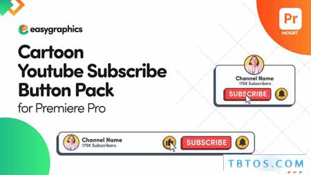 Videohive Cartoon Youtube Subscribe Button Pack for Premiere Pro
