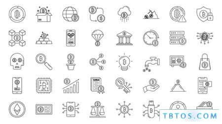 Videohive Crypto Currency Line Icons