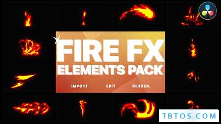 Videohive Flash FX Fire Elements DaVinci Resolve