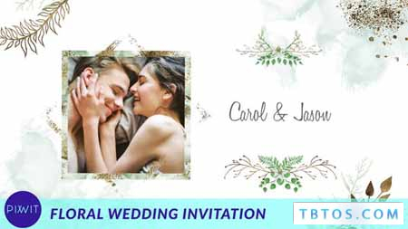 Videohive Floral Golden Wedding Invitation