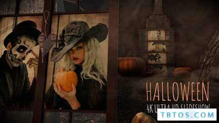 Videohive Halloween slideshow in a foggy old cemetery