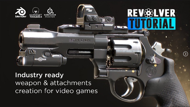 Artstation Revolver Tutorial Industry Ready Weapon Attachment Creation for Video Games