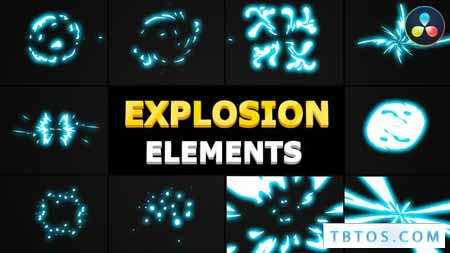 Videohive 2D Explosion Elements DaVinci Resolve
