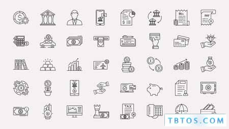 Videohive Banking Finance Line Icons