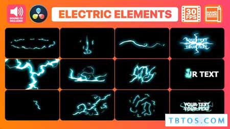 Videohive Flash FX Electric Elements And Titles DaVinci Resolve