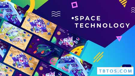 Videohive Space Technology Isometric Animation After Effects