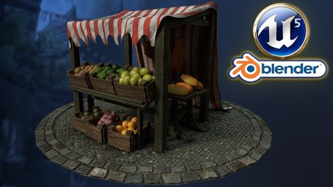 Blender to Unreal Engine 5 3D Props Medieval Market