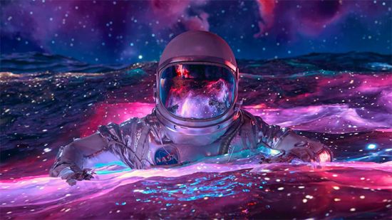 Astronaut Animation Motion Graphics Rendering in Cinema 4D Redshift