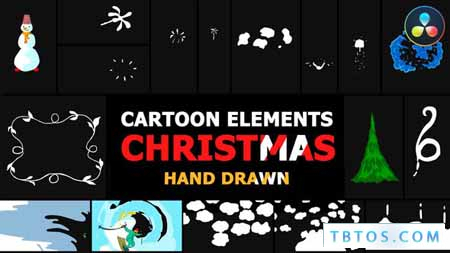 Videohive Cartoon Christmas Elements And Transitions DaVinci Resolve