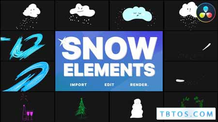 Videohive Cartoon Snow Clouds DaVinci Resolve