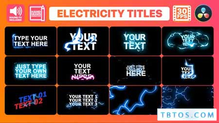 Videohive Electricity Titles Collection DaVinci Resolve