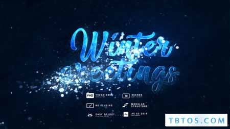 Videohive Winter Greetings Snowflakes Titles
