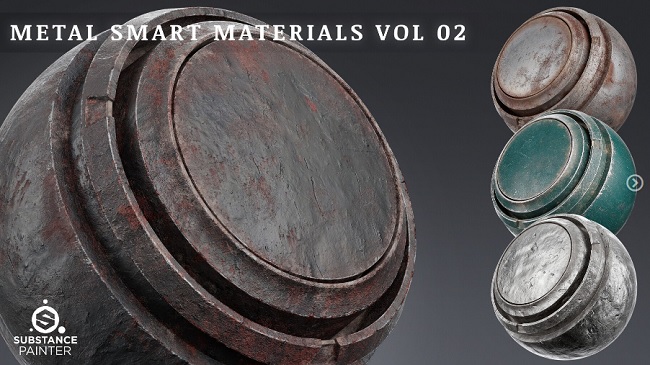 Artstation Metal Smart Materials vol 02 and High Quality Smart Material Pack 02