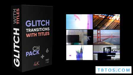 Videohive Glitch Transitions With Titles 4K