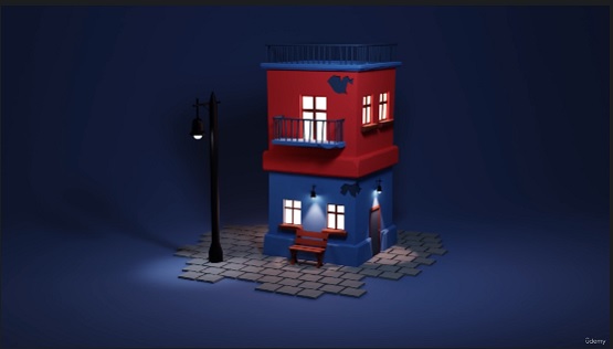 Udemy Animated 3D Building Scene in Blender