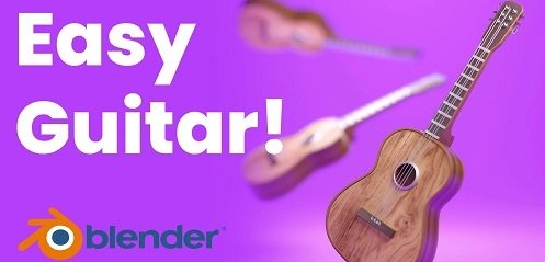 Blender 3D Easy Guitar Scene