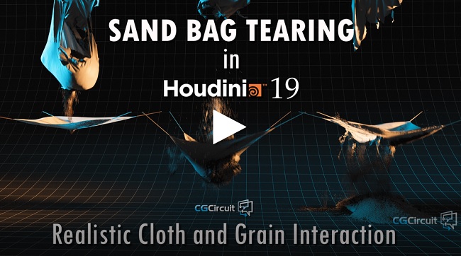 CGCircuit Sand Bag Tearing in Houdini