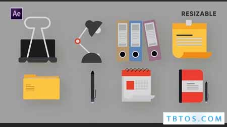 Videohive Office Elements Icons 4K