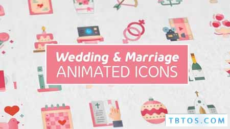 Videohive Wedding Marriage Modern Flat Animated Icons