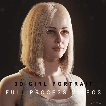 Artstation 3D Girl Portrait Blender 3 0 Full process videos 3D asset