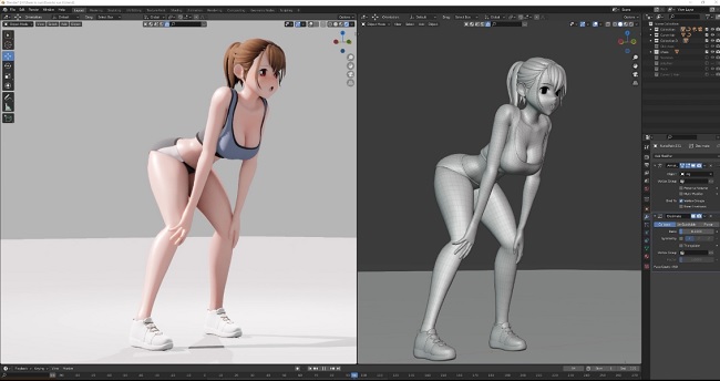 Gumroad Anime Character Modeling Animation full real time process