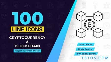 Videohive 100 Crypto Currency Line Icons