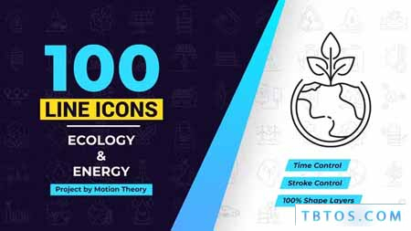 Videohive 100 Ecology Energy Line Icons