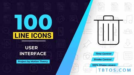 Videohive 100 User Interface Line Icons