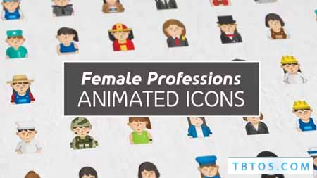 Videohive Female Profession avatars Animated Icons