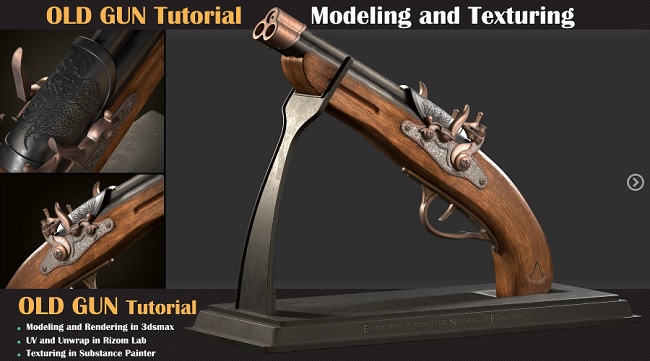 OLD GUN Tutorial Modeling Texturing Lighting