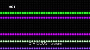 NonVFXStudio Flashing Neon Circle Dot Led Light Screen Pack 4K MP4