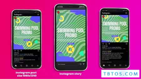 Videohive Swimming Pool Promo Instagram Story Post 3 in 1