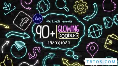 Videohive 90 Glowing Doodles Pack