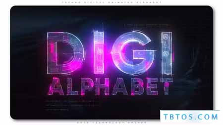Videohive Techno Digital Animated Alphabet